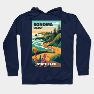 A Vintage Travel Art of the Sonoma Coast State Park - California - US Hoodie